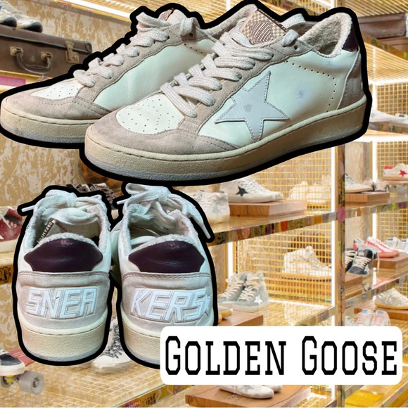 Golden Goose Ball Star LtdEdition W/ Star And Burgundy Leather
